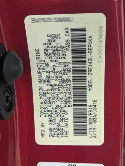 2013 Toyota Corolla 4dr Sdn Auto LE (Natl)
