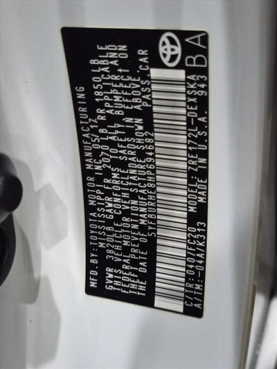 2017 Toyota Corolla SE CVT (Natl)