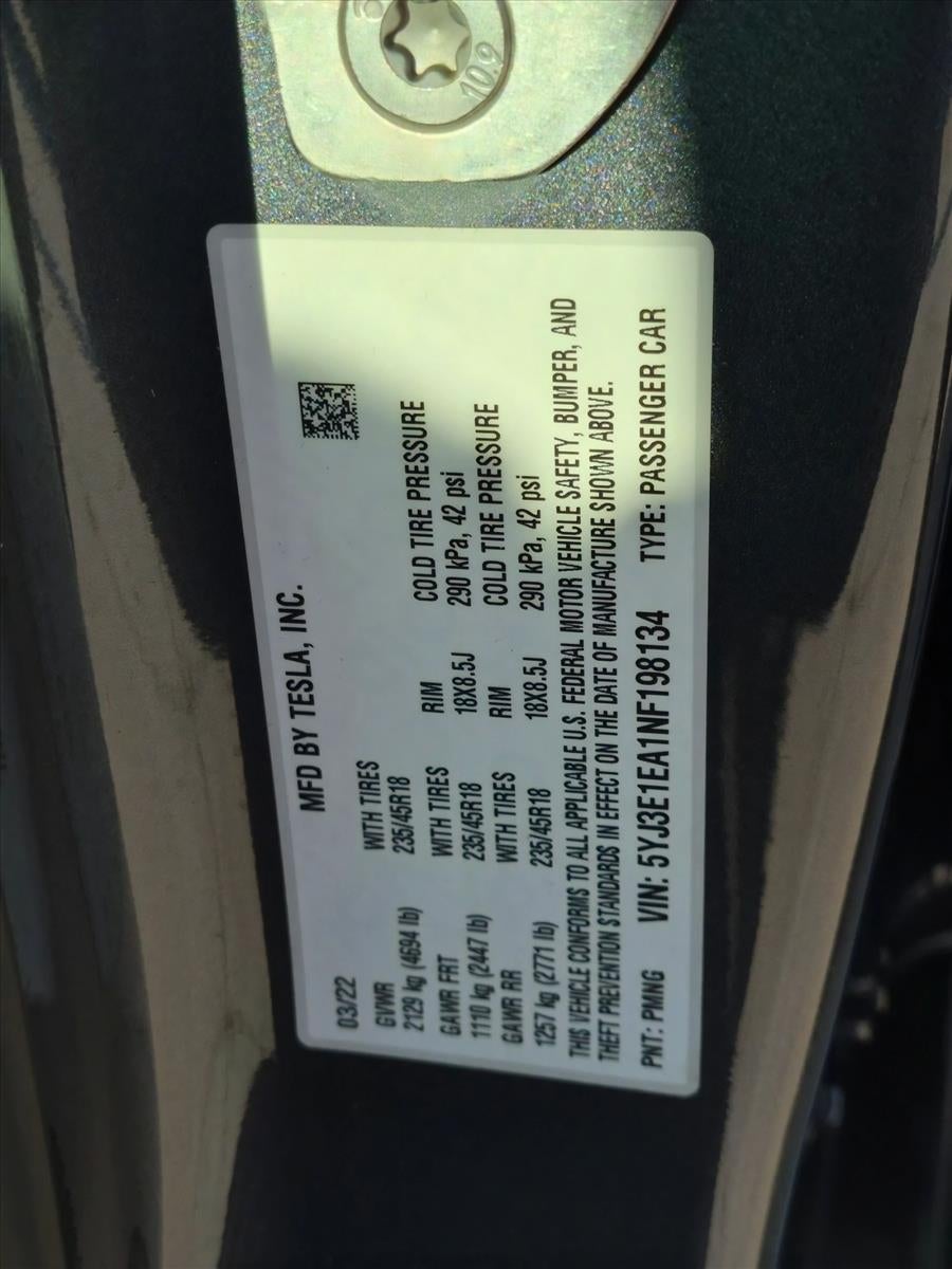 2022 Tesla Model 3 RWD