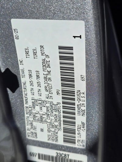 2025 Toyota Sequoia SR5 4WD (SE)