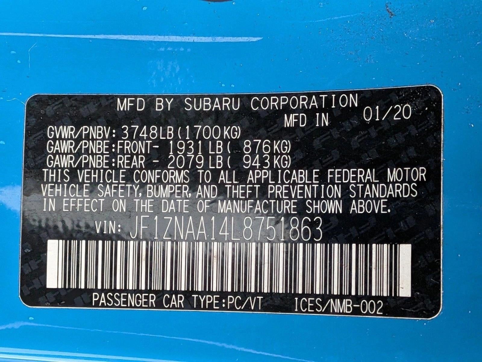 2020 Toyota 86 Auto (Natl)