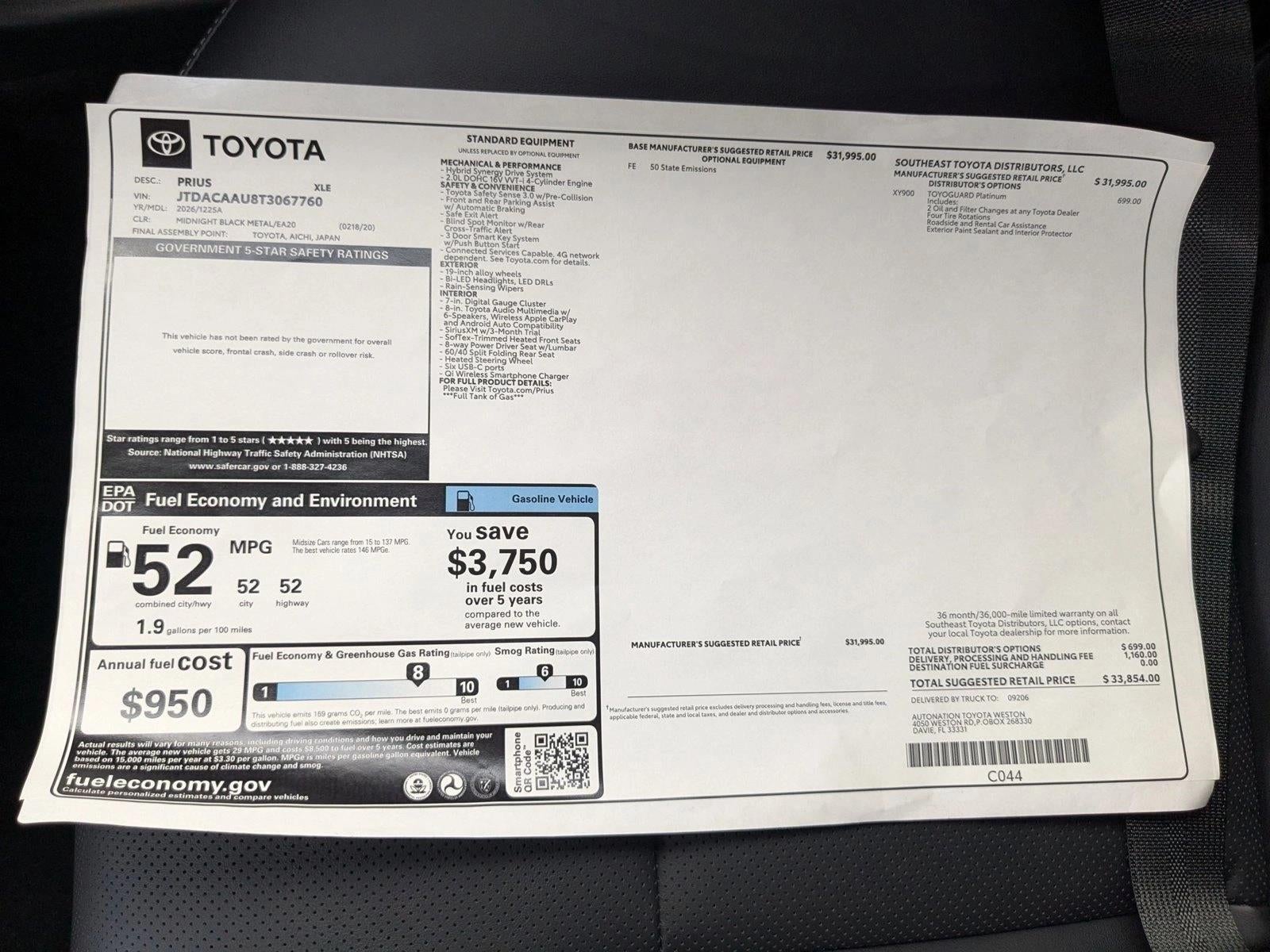 2026 Toyota Prius XLE (Natl)