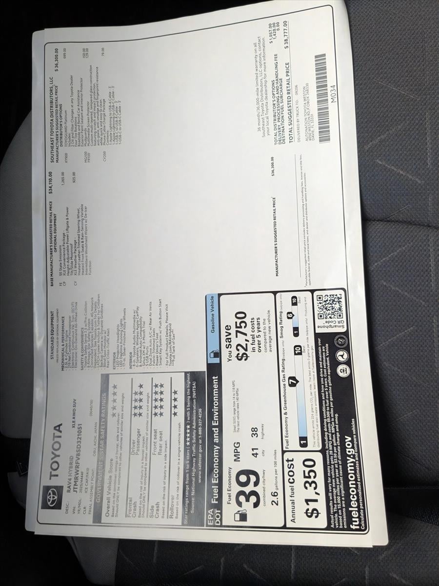 2025 Toyota RAV4 Hybrid XLE AWD (Natl)