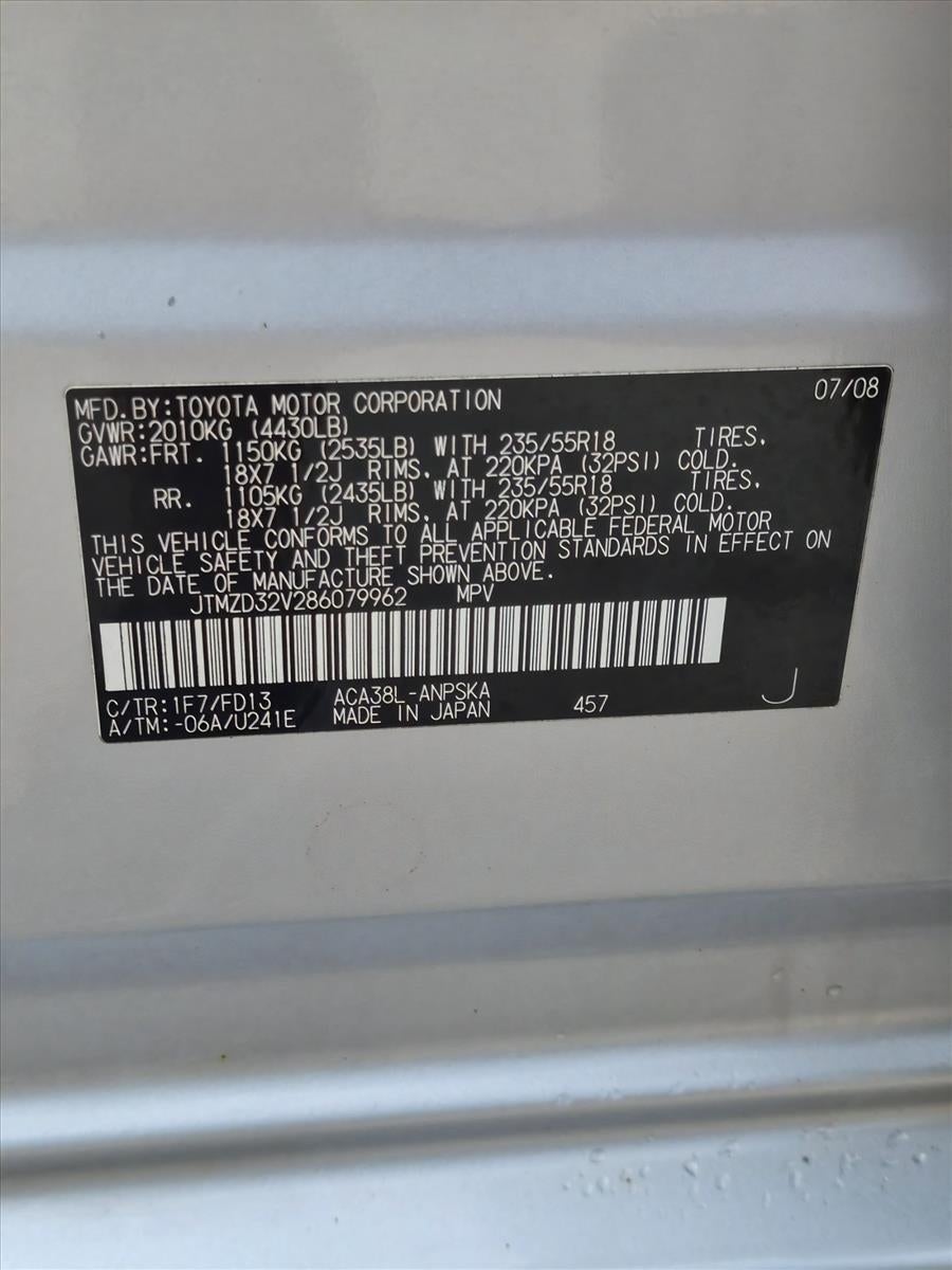 2008 Toyota RAV4 FWD 4dr 4-cyl 4-Spd AT Sport (Natl)