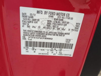 2012 Ford F-150 2WD SuperCab 6-1/2 Ft Box FX2