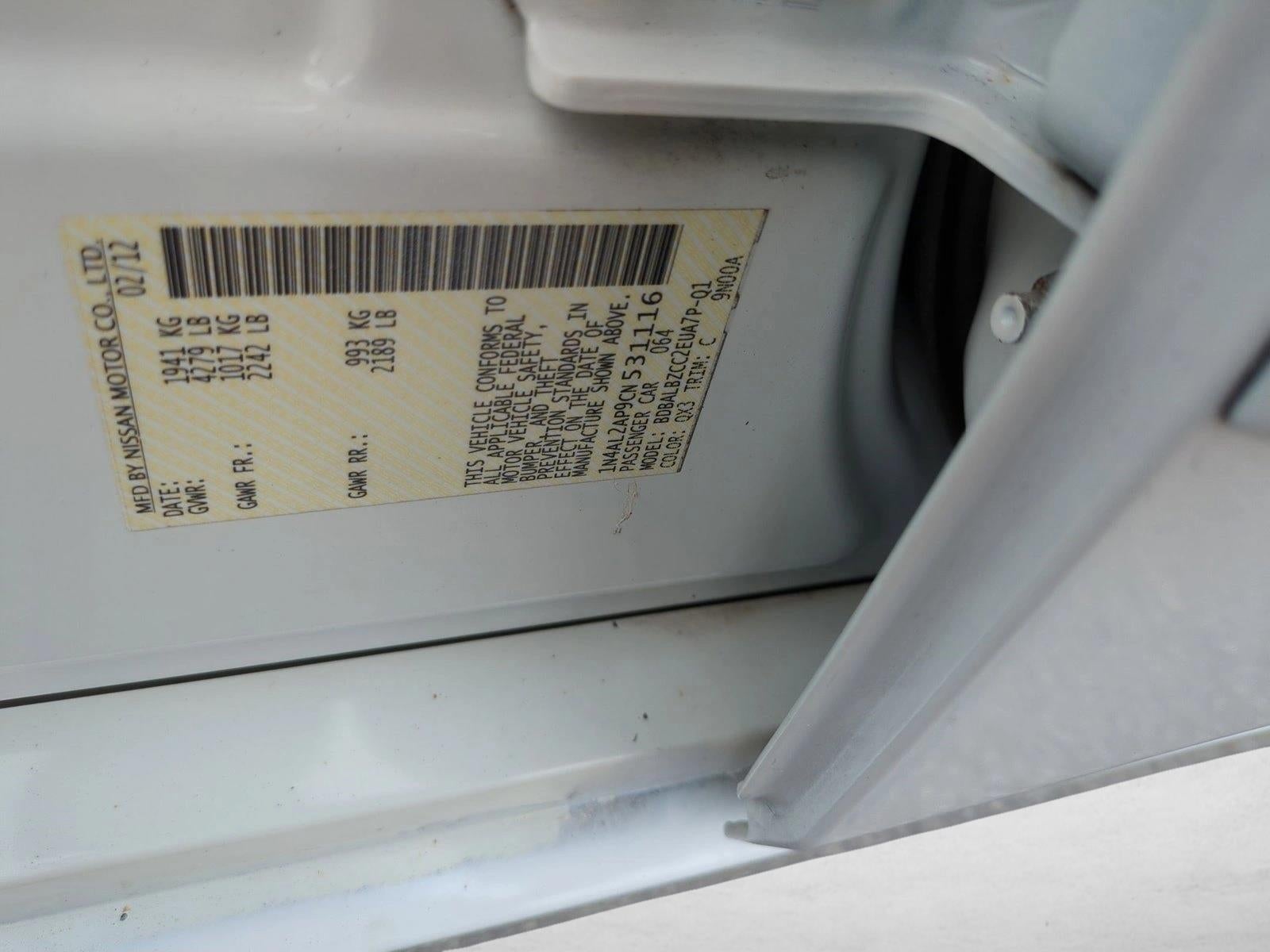 2012 Nissan Altima 4dr Sdn I4 CVT 2.5 S