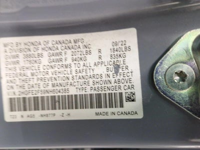 2022 Honda Civic Sedan Sport CVT