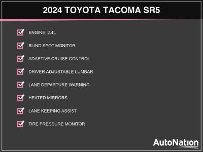 2024 Toyota Tacoma 2WD 2WD SR5 Double Cab 5' Bed AT (SE)