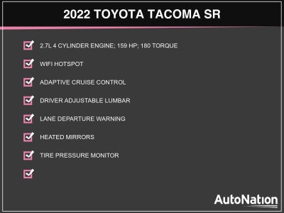2022 Toyota Tacoma 2WD 2WD SR5 Double Cab 5' Bed I4 AT (SE)
