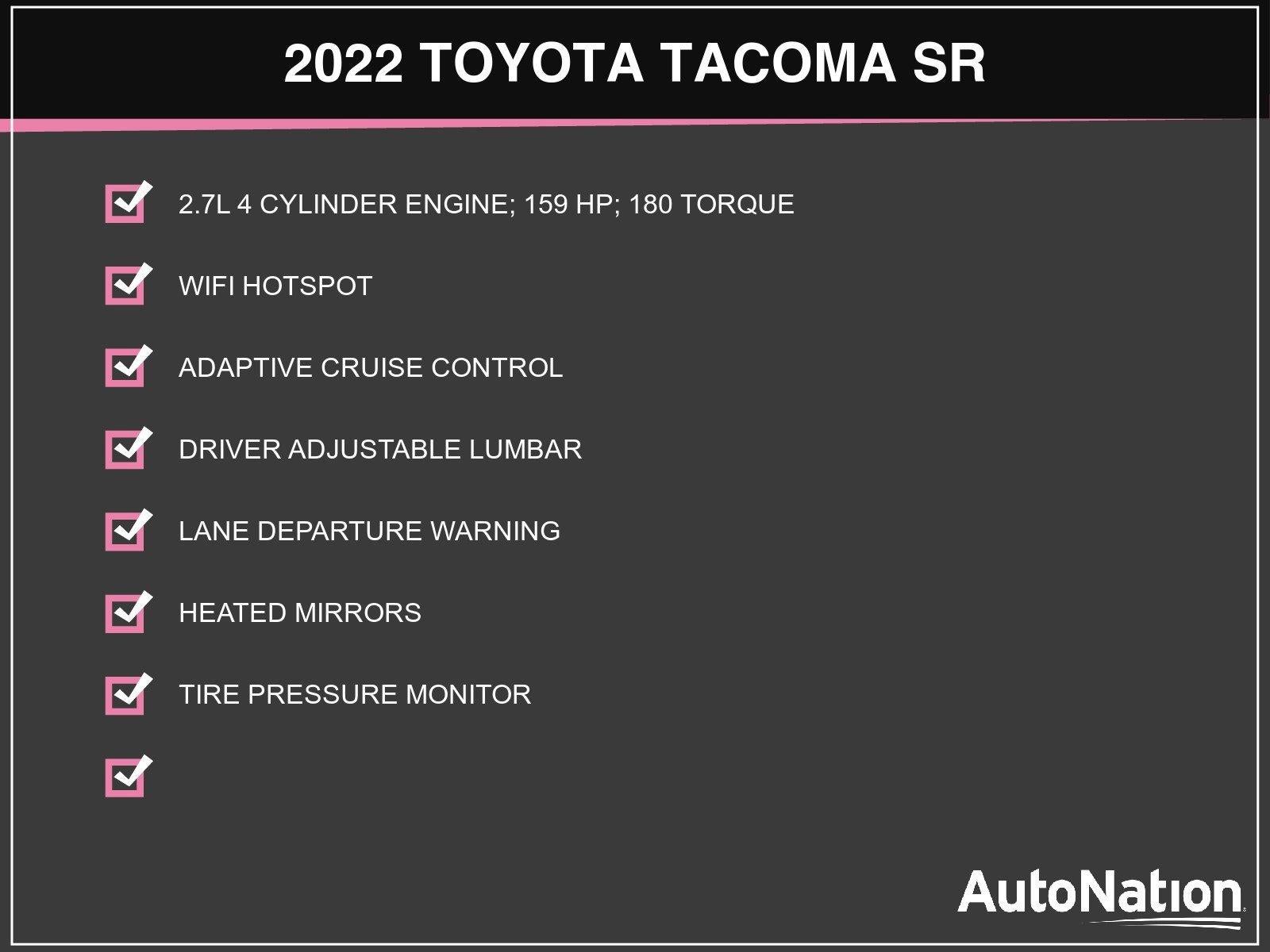 2022 Toyota Tacoma 2WD 2WD SR5 Double Cab 5' Bed I4 AT (SE)