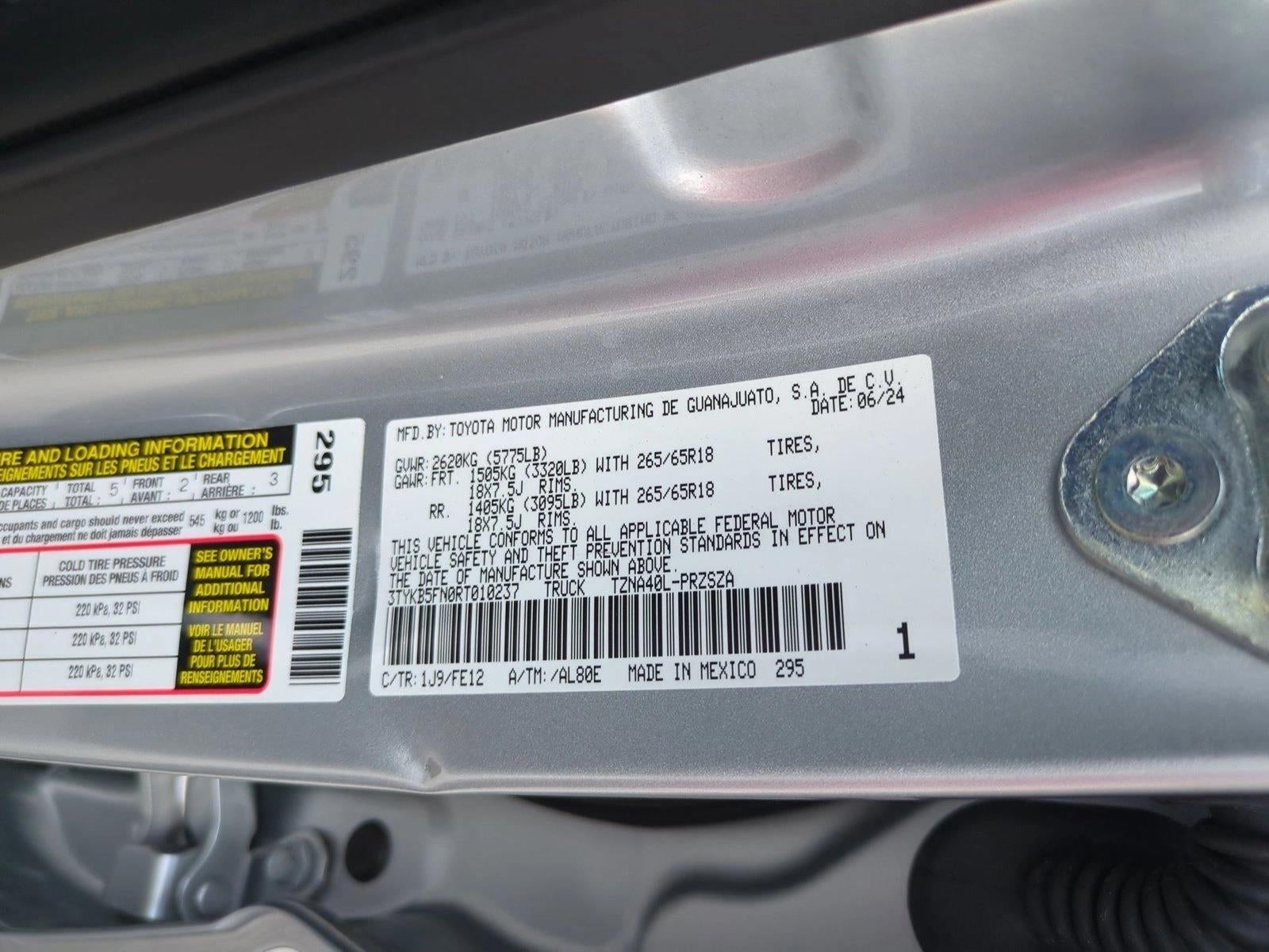 2024 Toyota Tacoma 2WD 2WD TRD Sport Double Cab 5' Bed AT (Natl)