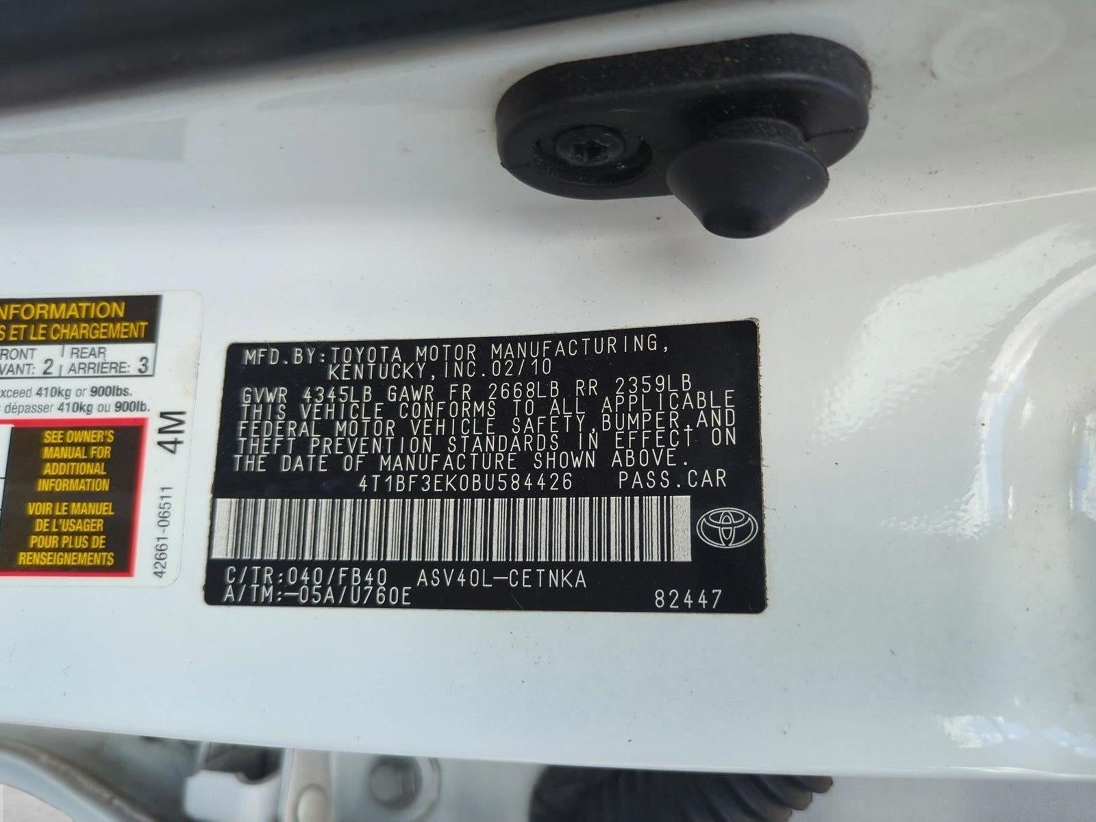2011 Toyota Camry 4dr Sdn I4 Auto (Natl)