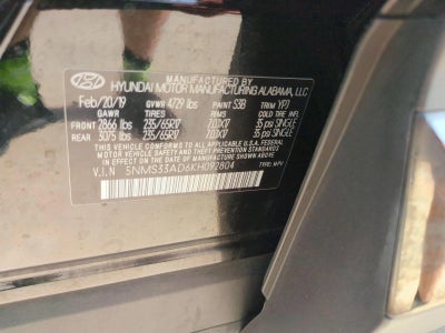 2019 Hyundai SANTA FE SEL 2.4L Auto FWD