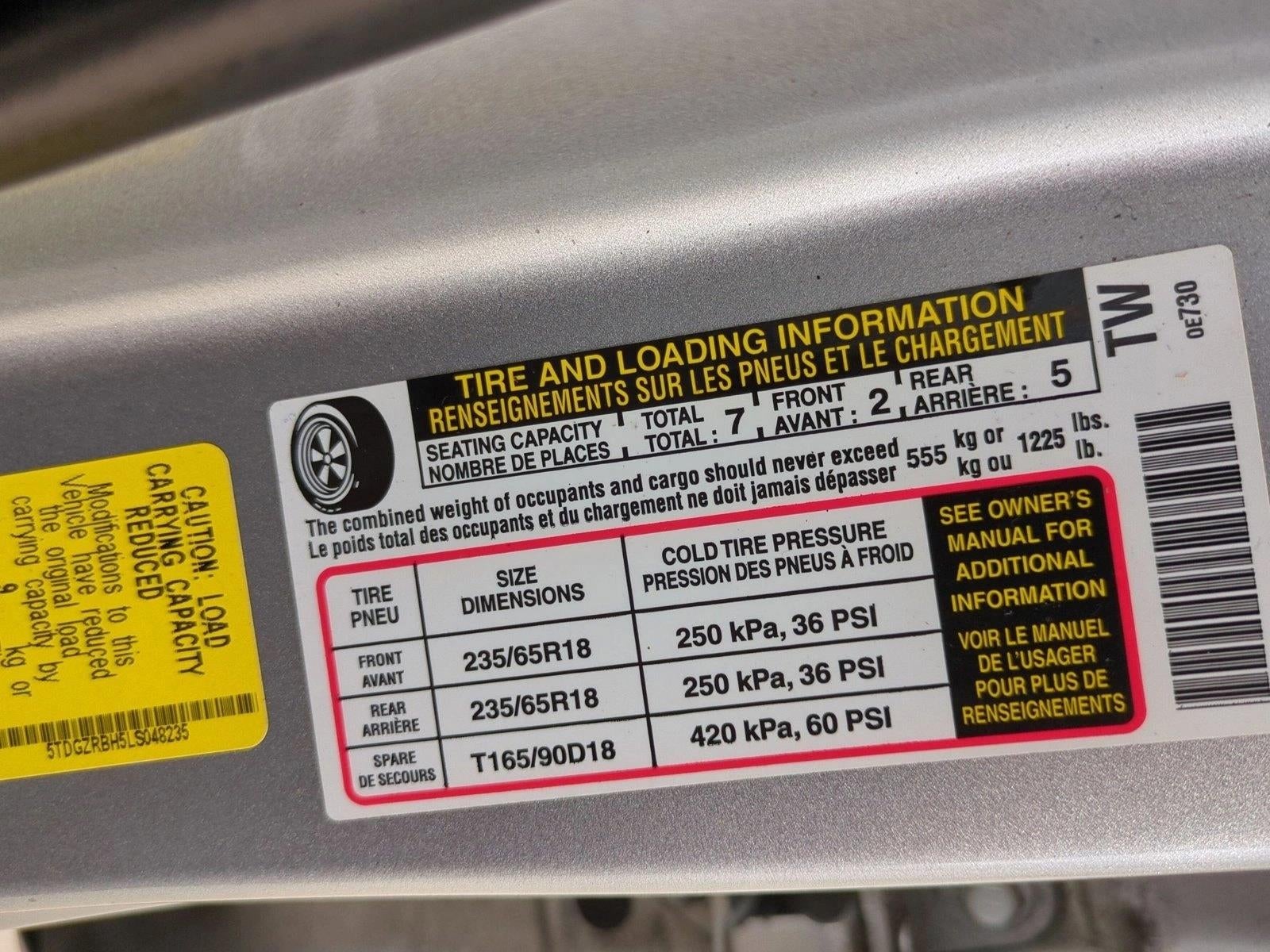 2020 Toyota Highlander XLE AWD (Natl)