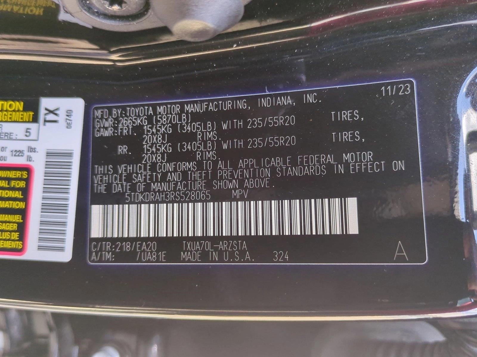 2024 Toyota Highlander XSE FWD (Natl)