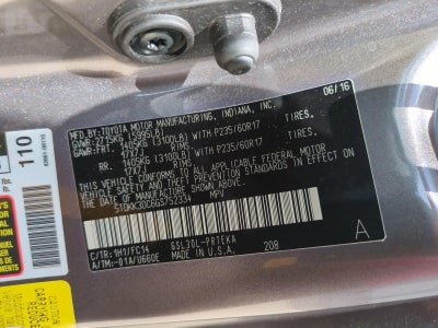2016 Toyota Sienna 5dr 8-Pass Van LE FWD (GS)