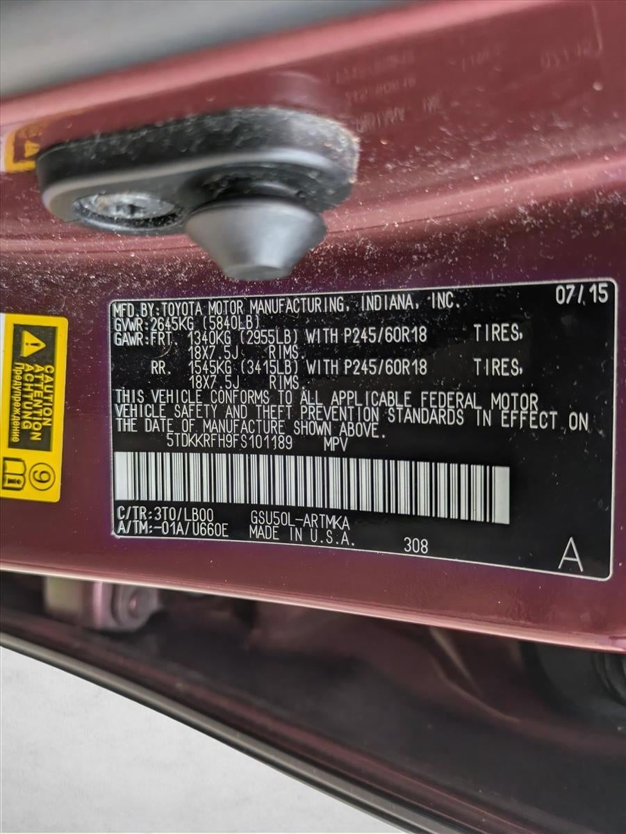 2015 Toyota Highlander FWD 4dr V6 XLE (Natl)