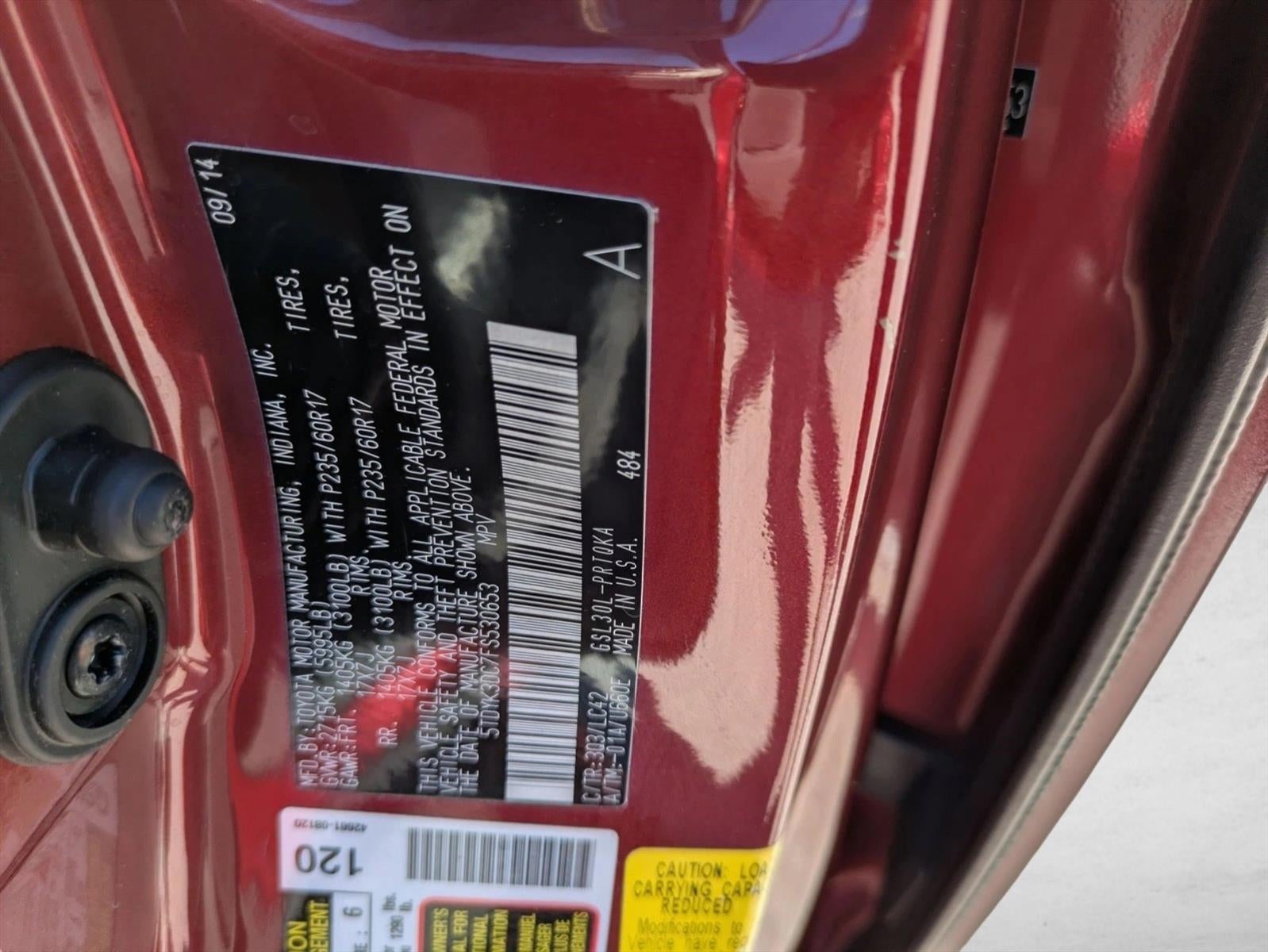 2015 Toyota Sienna 5dr 8-Pass Van XLE FWD (Natl)