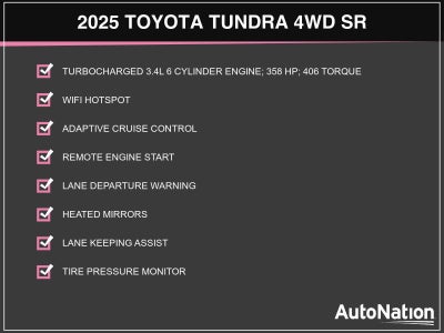 2025 Toyota Tundra 4WD 4WD SR CrewMax 5.5' Bed (Natl)