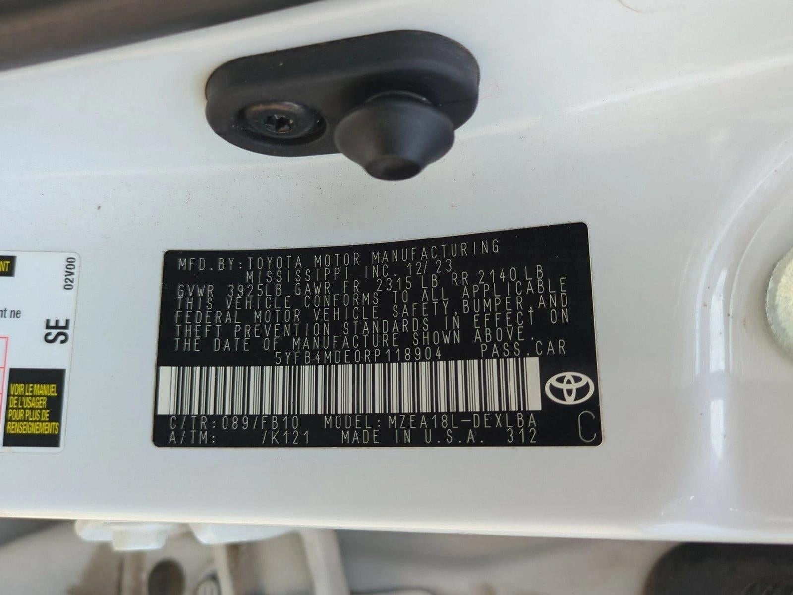 2024 Toyota Corolla LE CVT (Natl)
