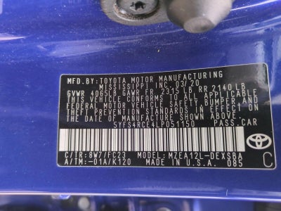 2020 Toyota Corolla SE CVT (Natl)
