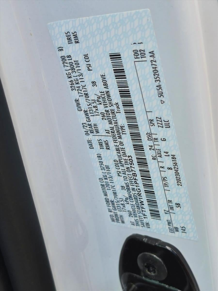2023 Ford F-150 Raptor 4WD SuperCrew 5.5' Box