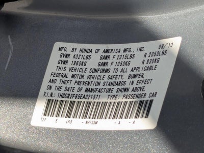 2014 Honda Accord Sedan EX-L CVT PZEV