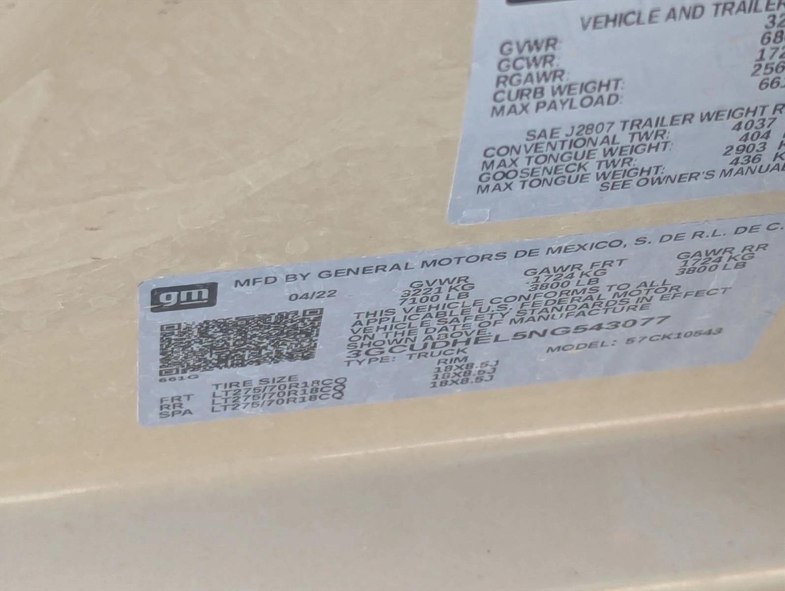 2022 Chevrolet Silverado 1500 Crew Cab Short Box 4-Wheel Drive ZR2