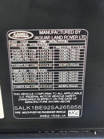 2025 Land Rover Range Rover P530 Autobiography LWB 7 Seat