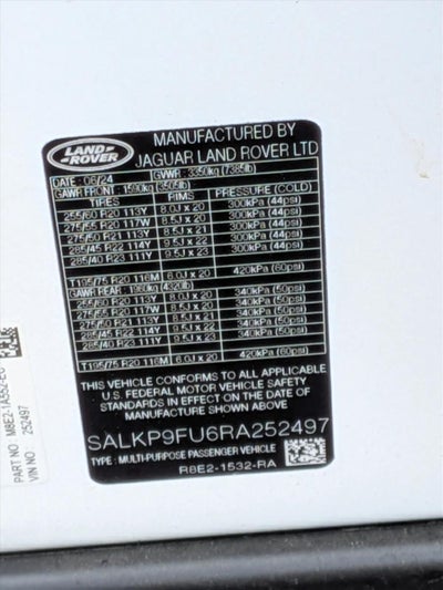 2024 Land Rover Range Rover P400 SE SWB