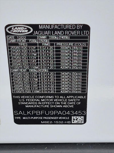 2023 Land Rover Range Rover P400 SE LWB 7 Seat
