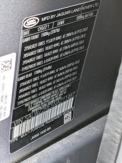 2022 Land Rover Range Rover Sport V8 Supercharged SVR Carbon Edition