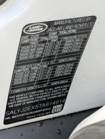 2026 Land Rover Range Rover Velar P250 S