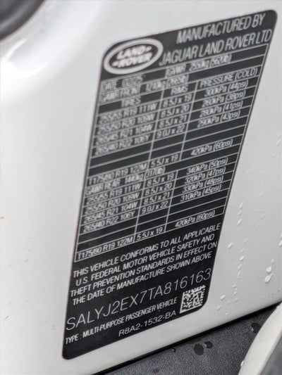 2026 Land Rover Range Rover Velar P250 S