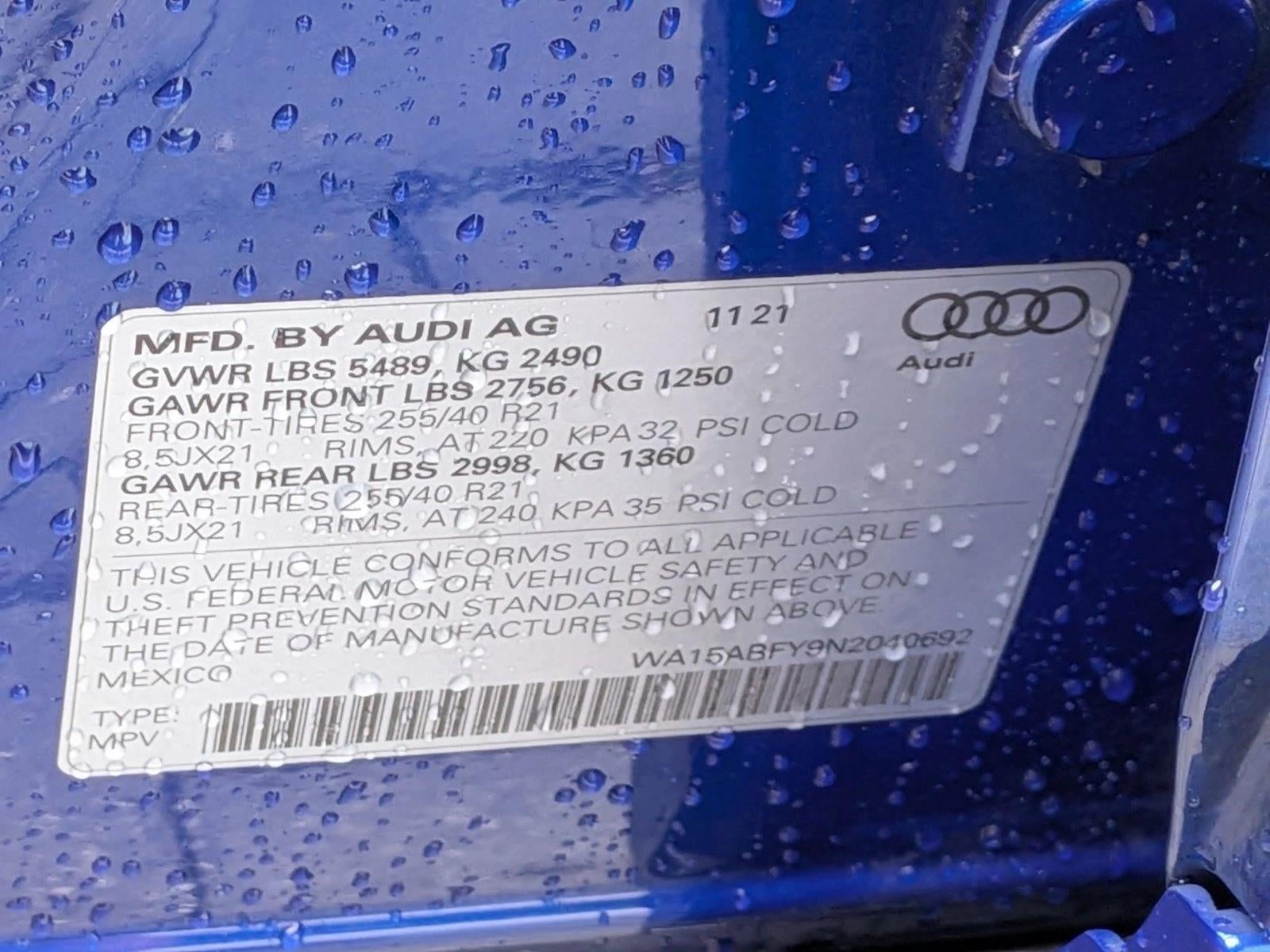 2022 Audi Q5 Sportback S line Premium Plus 45 TFSI quattro