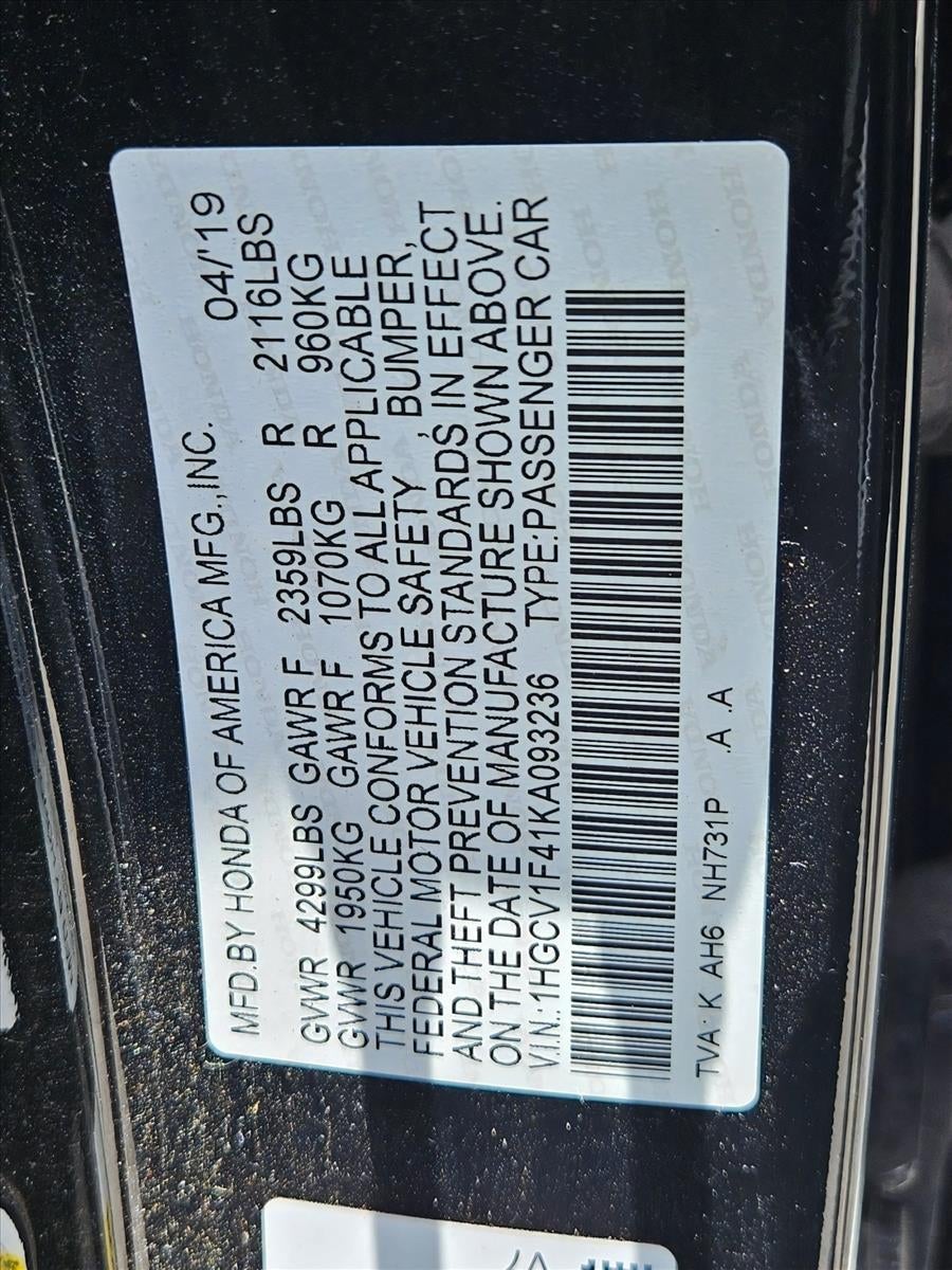 2019 Honda Accord Sedan EX 1.5T CVT
