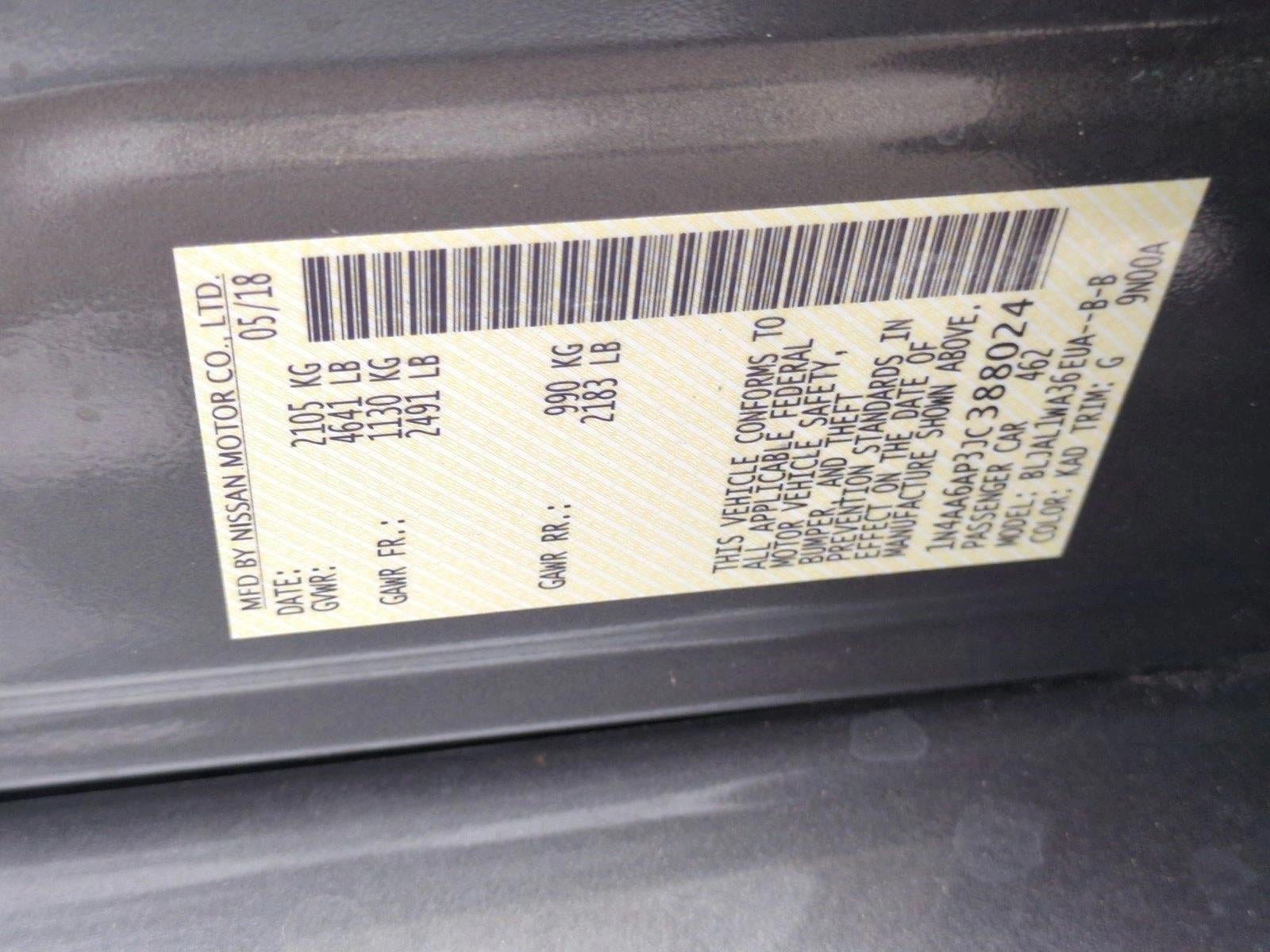 2018 Nissan Maxima SR 3.5L