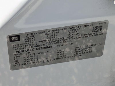 2016 Chevrolet Equinox AWD LTZ