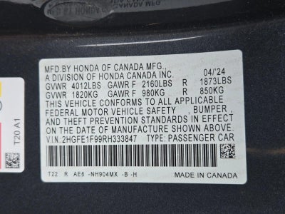 2024 Honda Civic Sedan Touring CVT