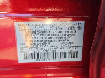 2022 Nissan Sentra SR CVT