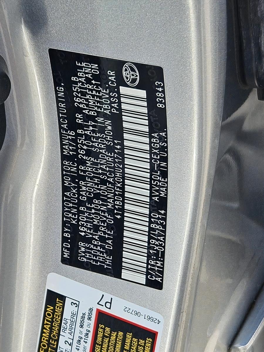 2017 Toyota Camry Hybrid XLE CVT (Natl)