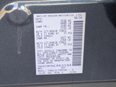 2016 Nissan Rogue FWD 4dr SL