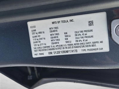 2022 Tesla Model 3 Long Range AWD *Ltd Avail*
