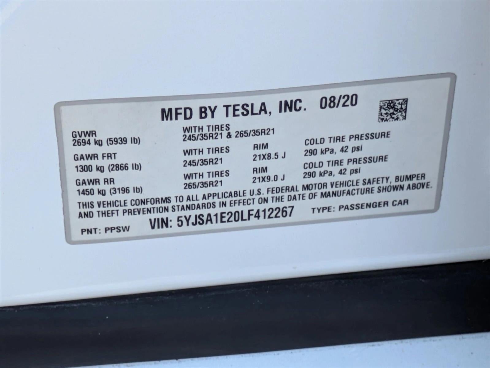 2020 Tesla Model S Long Range Plus AWD