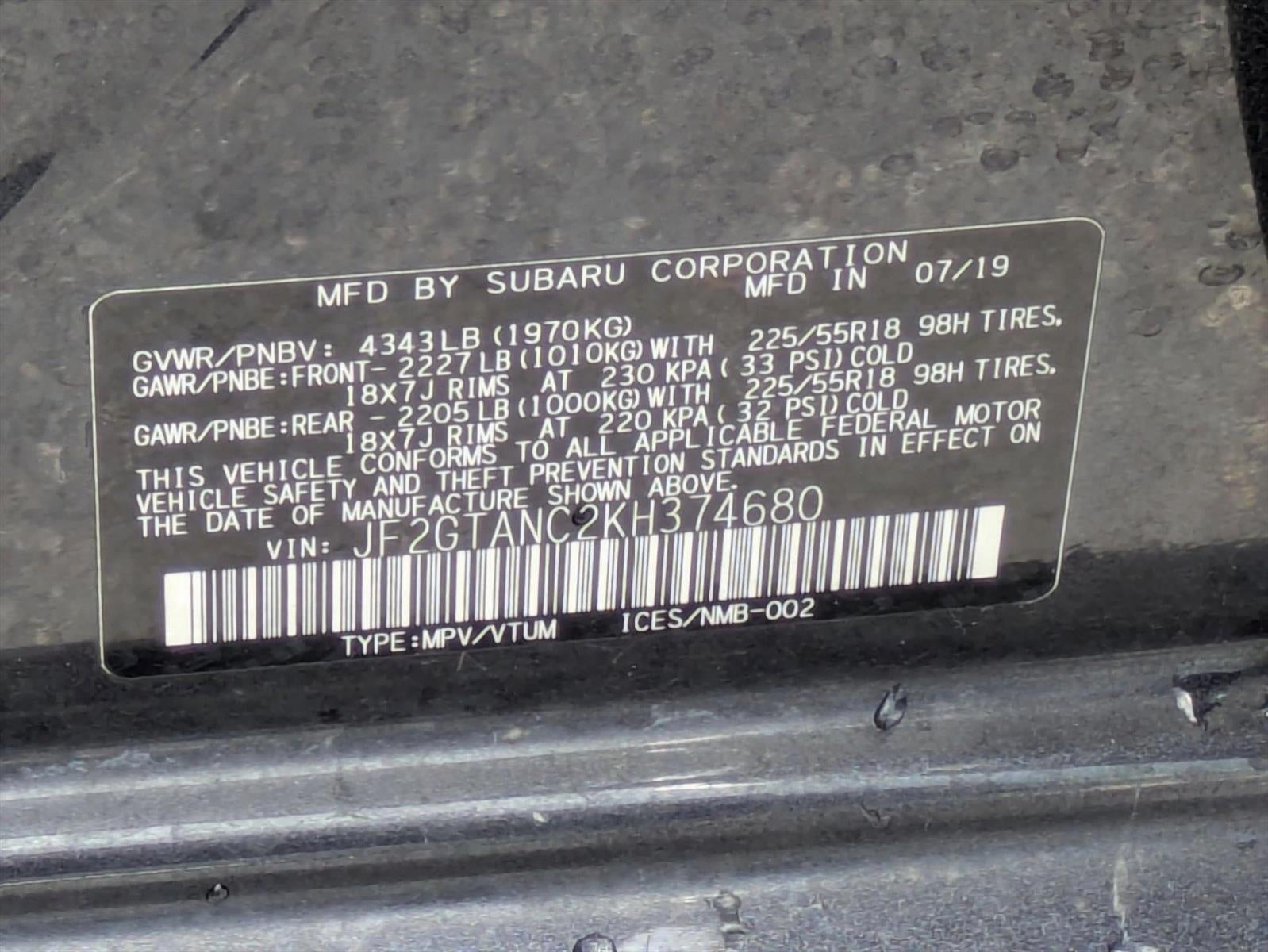 2019 Subaru Crosstrek 2.0i Limited CVT