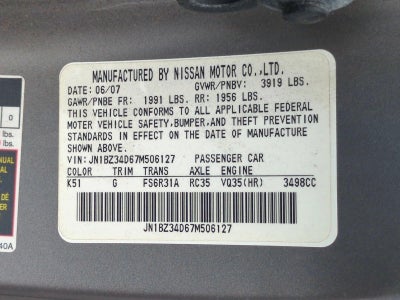 2007 Nissan 350Z 2dr Cpe Manual Touring