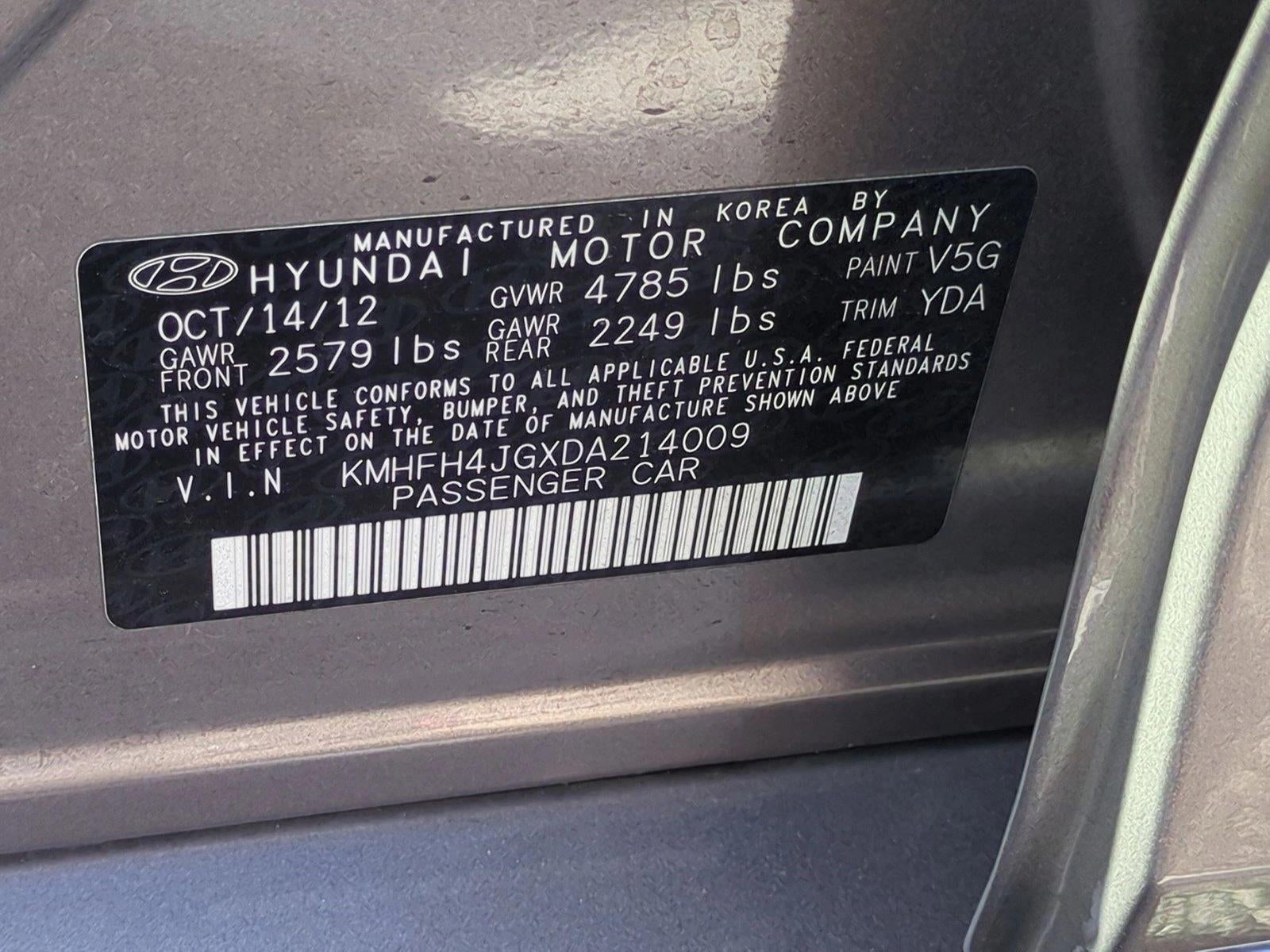2013 Hyundai AZERA 4dr Sdn