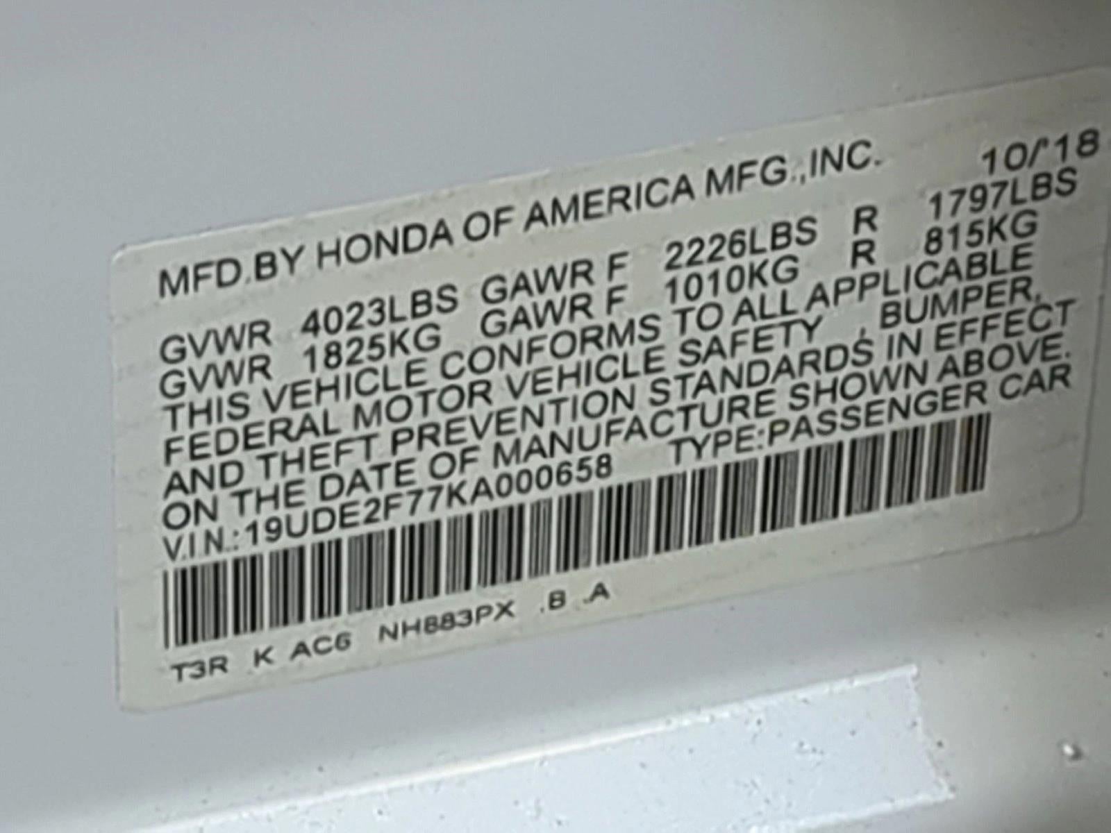 2019 Acura ILX Sedan w/Premium Pkg