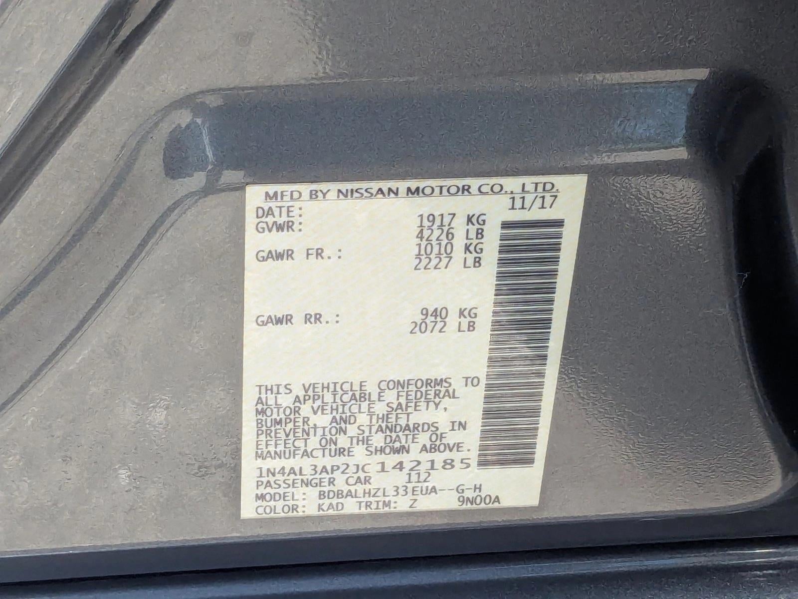 2018 Nissan Altima 2.5 SR Sedan