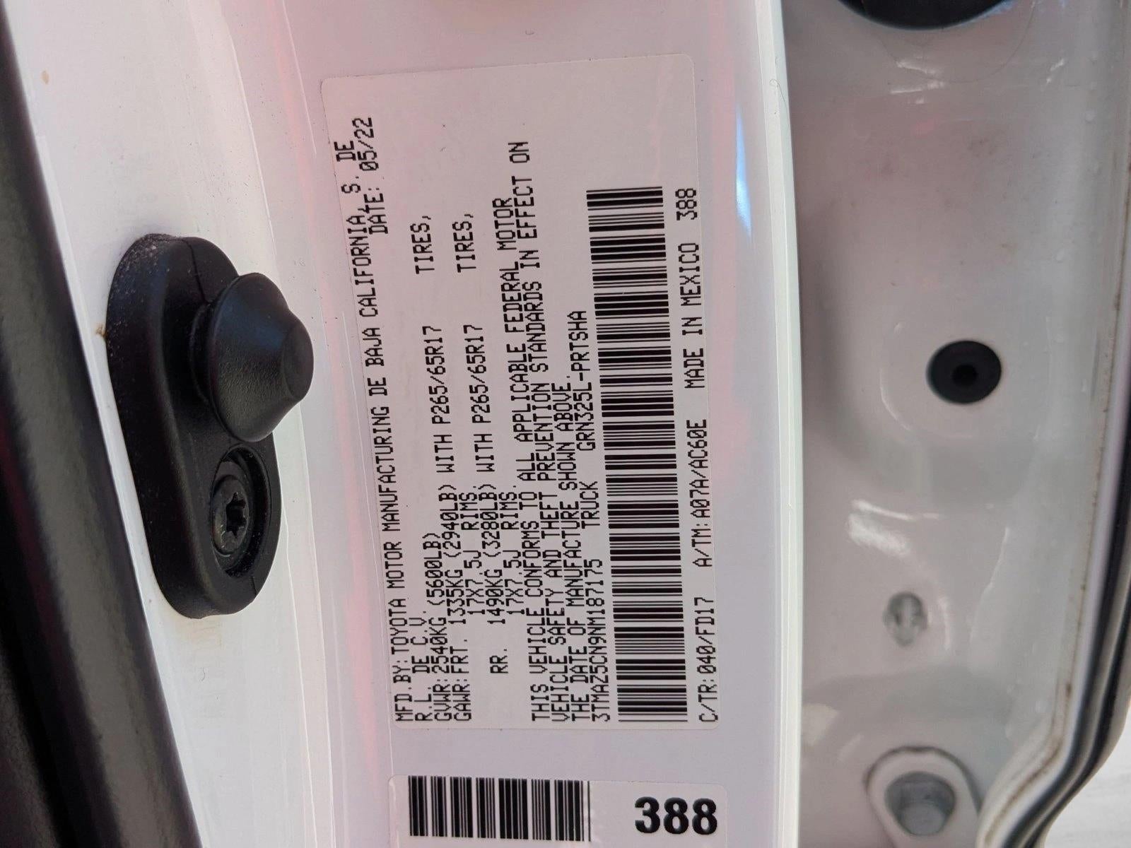 2022 Toyota Tacoma 2WD 2WD TRD Sport Double Cab 5' Bed V6 AT (Natl)